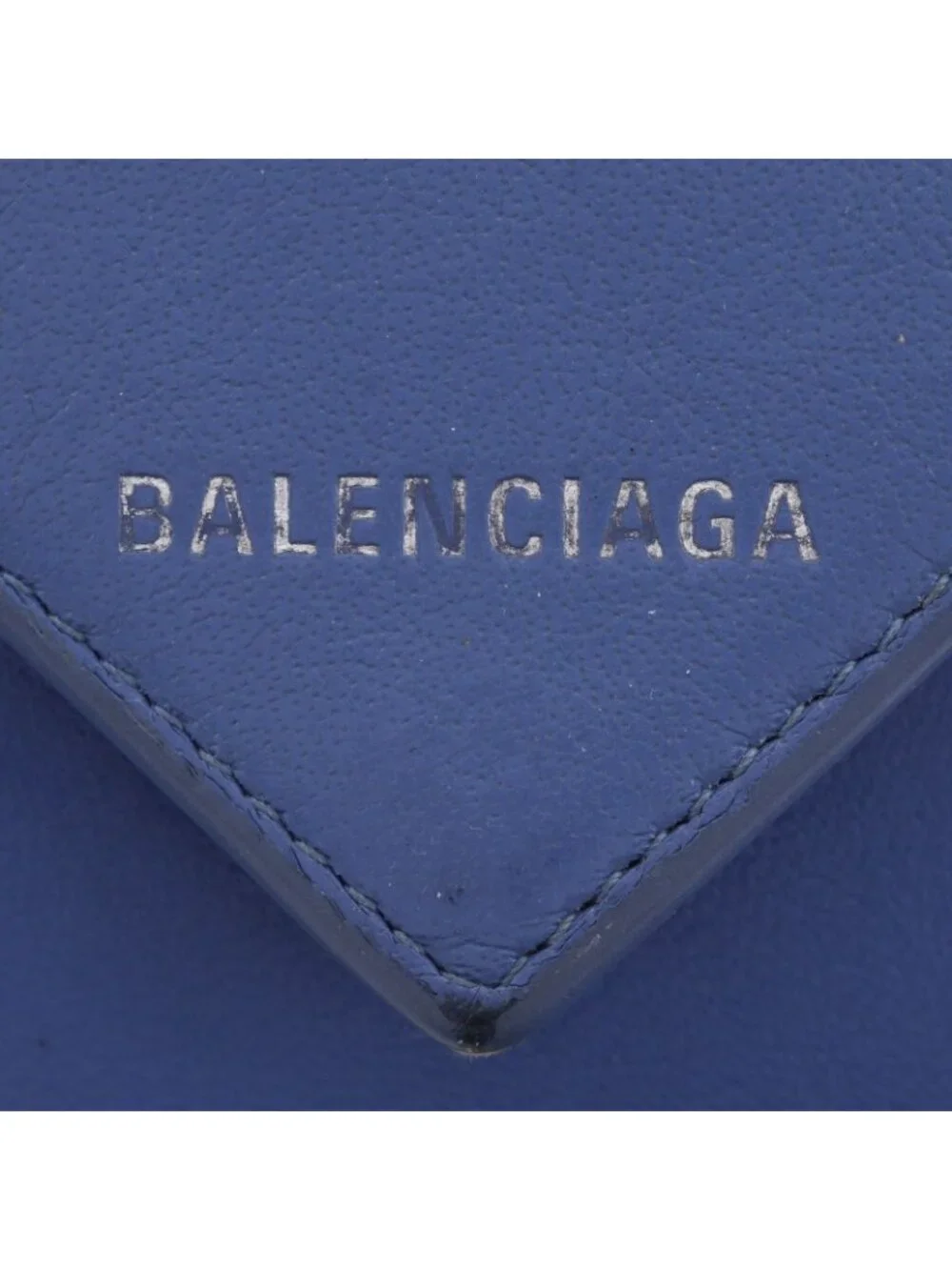 Balenciaga Paper Mini Wallet Leather Blue Bifold